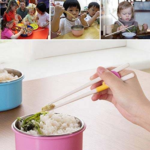 WODE Shop 2 Pairs Kids Chopsticks Children Training Chopsticks(Pink and Green) - Thumbnail 5