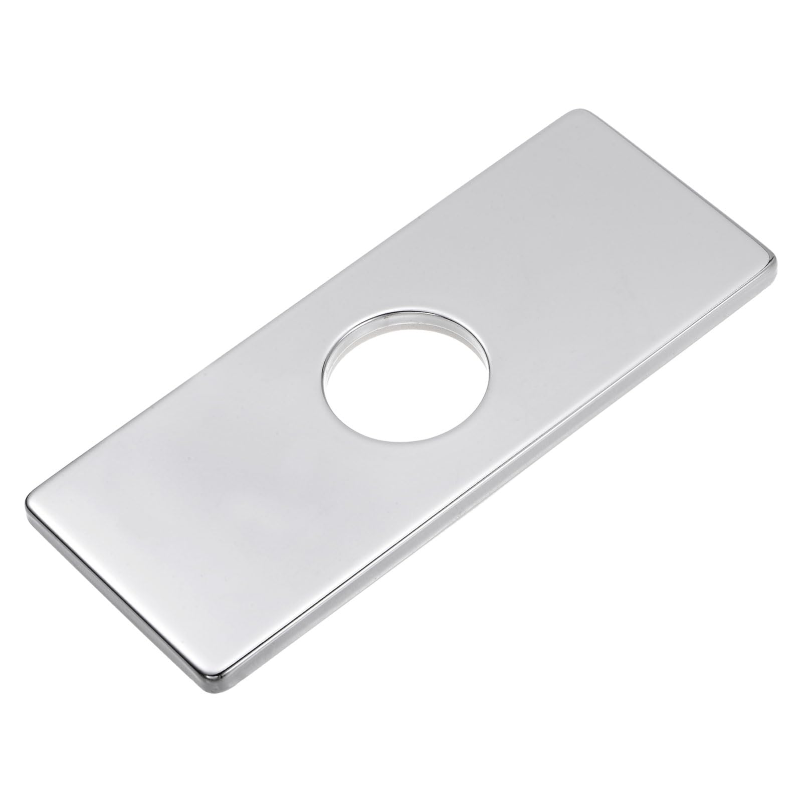 uxcell 6 Inch Hole Cover Deck Plate Escutcheon, Stainless Steel Sink Cover Plate for Bathroom or Kitchen Sink Faucet, Rectangle((Silver)