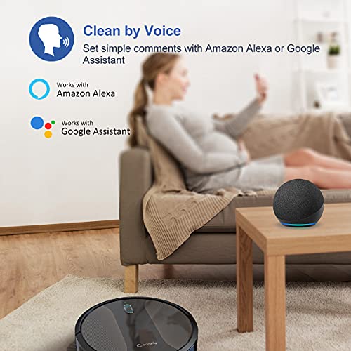 Coredy R580 Robot Vacuum Cleaner, WiFi, App Controls, Work with Alexa, Sweep and Mop, 2000pa