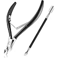 Cuticle Trimmer with Cuticle Pusher, Easkep Cuticle Remover Cuticle Nipper Professional Stainless Steel Cuticle Cutter Clippe