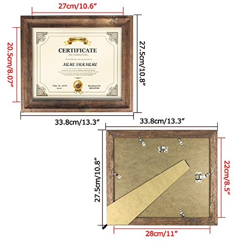 Artsay 8.5x11 Certificate Document Frame Rustic Distressed Picture