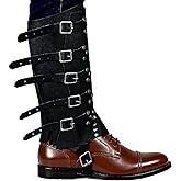ITODA Medieval Boot Covers for Halloween PU Leather Pirate Costume Punk Renaissance Halloween Cosplay Men's Knight Leg Guard