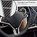 CoolKo Carbon Fiber Steering Wheel Down Black Sticker Modified Decoration Compatible with Model S and Model X [1 Piece]