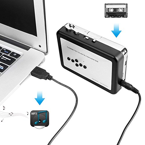 GEEKLIN Cassette Player Tape to MP3 Converter Retro Walkman Auto Reverse Portable Audio Tape Player with Earphones, No Need Computer