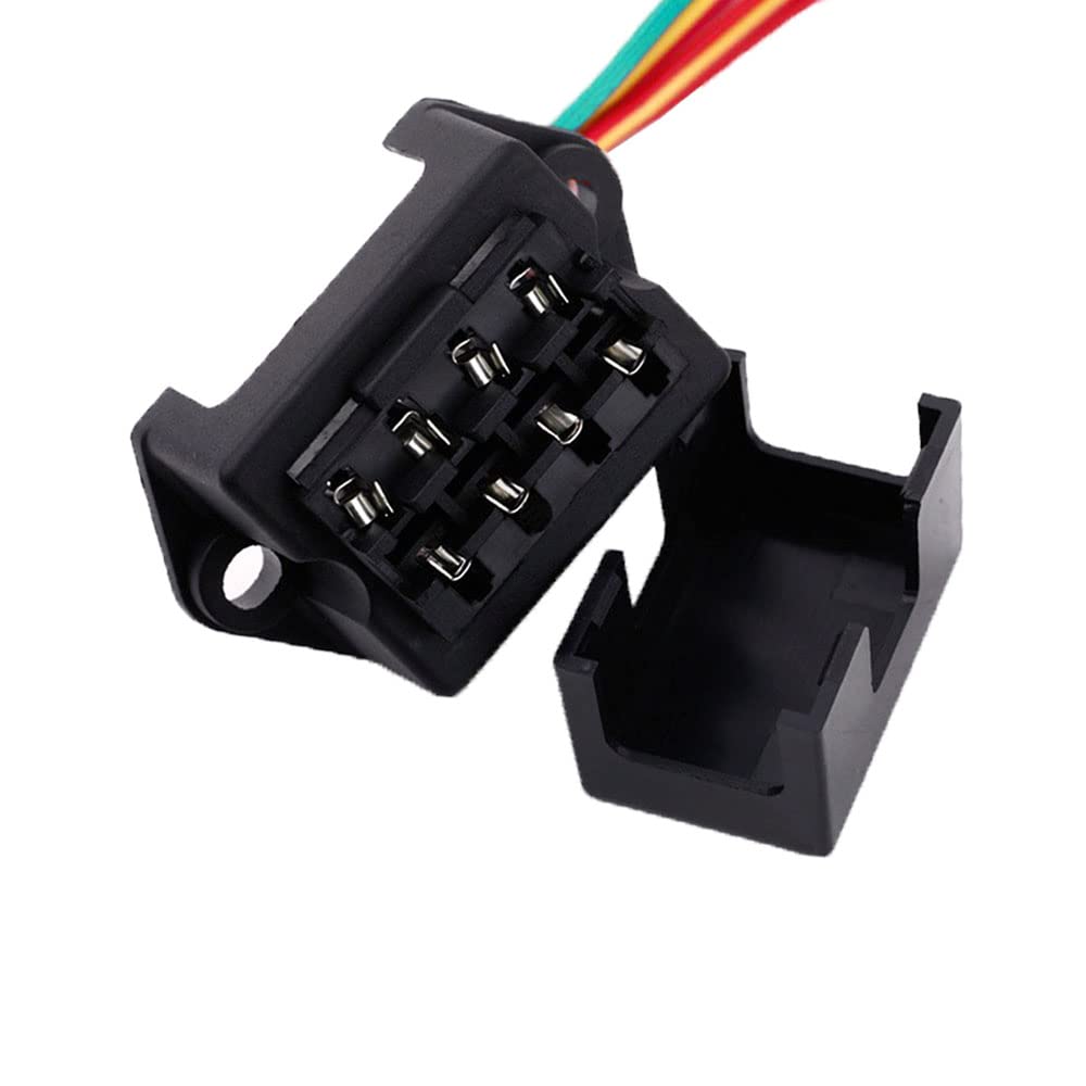 Aiqeer 4-Way Car Fuse Box - 2 Input, 4 Output Standard Blade Fuse Holder with Pre-Wired, Includes 10 Free Standard Blade Fuses (12V / 24V / 32V / 48V Universal)