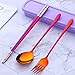 Do Buy 3 PCS Outdoor Flatware Set Fork Spoon Chopsticks/Travel Flatware Set with a Case, Redld