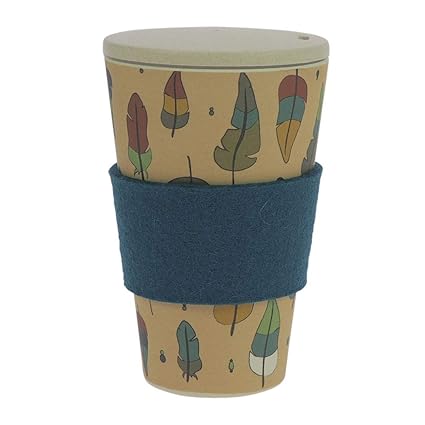 ebos Coffee-to-Go-Becher aus Bambus, incl. Schraubdeckel | wiederverwendbar, natürliche Materialien, umweltfreundlich, spülma