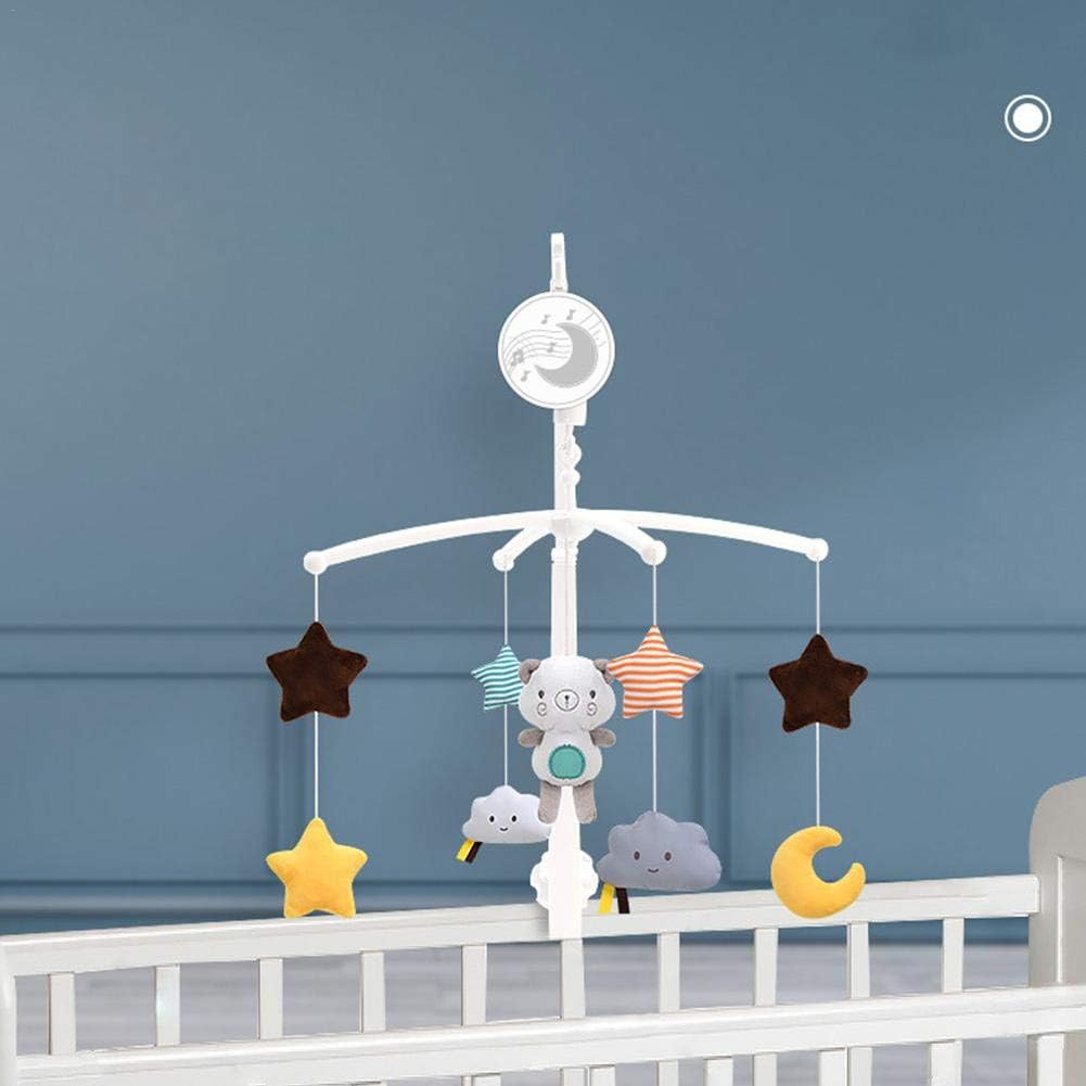 Wyi Bebe Musical Berceau Mobile Peluche Sonnette De Lit Avec Bras Jouets Interactifs Pour Chambre De Bebe Garcon Fille Chambre De Bebe Bambin Mobile Anneau De Lit Avec Ourson Etoile Lune Cadeaux