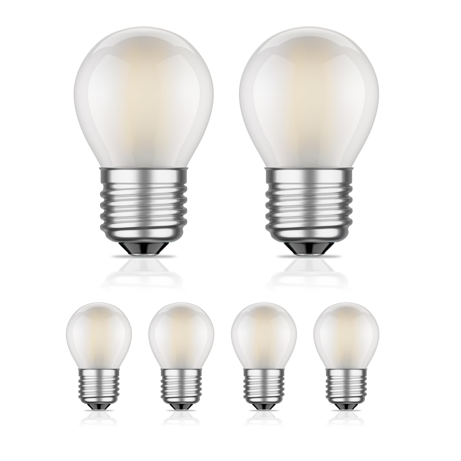 ledscom.de 6 Pieces E27 LED Bulb, G45, Warm White (2700 K), 4 W, 477lm, Frosted