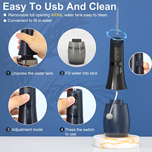 Water flossers Teeth, VAPTEC Cordless Cleaner, 400ml Large Capacity