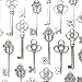 Aokbean Mixed Set of 30 Large Skeleton Keys in Antique Silver - Set of 30 Keys