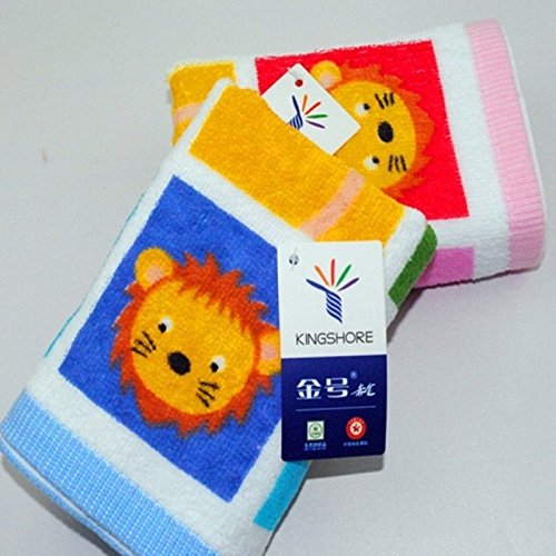 Hiibaby T1168 Lovely Cartoon Animals Pattern Baby Kid Bathroom Hand Face Towels 52cm26cm Rectangular Cloth Rectangular Cloth 100% Cotton Soft Touch First Class Product (Blue)