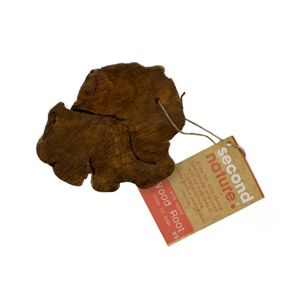 Second Nature All Natural Tree Root Dog Chew Enriched with Olive Oil - Durable, Safe, Long Lasting Dog Chews for Aggressive Chewers & Teething Puppy Chews - Extra Small (60g - 150g)