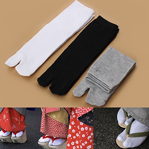 Trader Plus 3 Pairs V-Shape Splited Toe Tabi Socks，Flip Flop Tabi Socks - Thumbnail 4