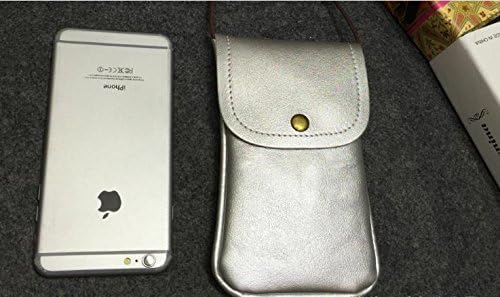 Mini Crossbody Bag Purse Cell Phone Pouch Credit Card Holder Adjustable Shoulder Bag PU Leather Wallet Carrying Case Purse for Smartphone Under 6 Inch or Daily Use From WaitingU -Sliver