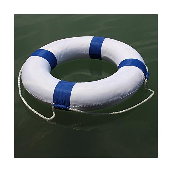Foam-Swim-Rings-Swimming-Pool-Life-Ring-Buoy-with-Perimeter-Rope-for-Kids-Blue