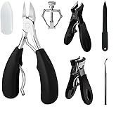 Bioudell 6Pcs Ingrown Toenail Removal Kit, Pedicure Tools for Feet with Fingernail & Toenail Clippers, Professional Nail Cutter Set for Thick Nails, Manicure & Nail Care Tools for Men & Women