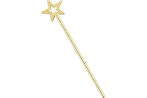 ZCYSRLQIN 1 Pcs 13 Inch Star Wand Baton Angel Wands Angel Fairy Wand Plating Wand Sticks for Princess Birthday Party Wedding Halloween Christmas Costume Cosplay Dress up Accessories（Gold）