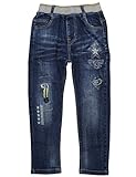 BYCR Boys' Denim Jeans Elastic Waist Pant for Kids Size 4-12 No. 9165108052