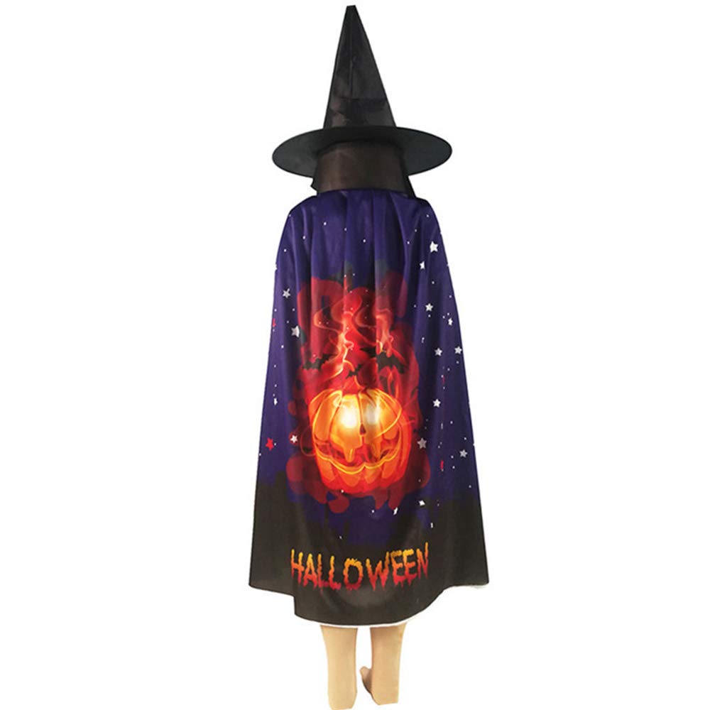 Latassa Halloween Cape Cloak for Kids Girls Boys with Witch Hat Halloween Vampire Cape Dress Up Costumes Cosplay Cape with Hat