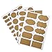 Mudder Fancy Shape Kraft Paper Essential Oil Bottle Stickers Labels Chalkboard Stickers Food Jars Labels, 4 Sheets