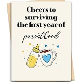 fancu 1st Birthday Decorations Boy, First Birthday Card Girls, Happy 1st Birthday Card, Humorous One Year Birthday Gift