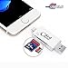 SD card reader, iPhone TF & SD Card Reader Lightning & USB 2.0 Mobile Flash Drive with Lightning Connector, Memory Expansion for iPhone / iPad / Android phones / Mac / PC (White)