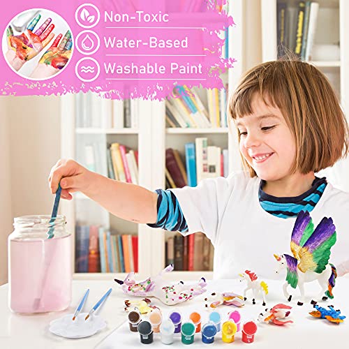 BenBen Unicorn Toys and Painting Kit, Kids Creative Arts and Crafts Supplies for Girls and Boys Aged 3+, Paint Your Own Unicorn with Activity Play Mat