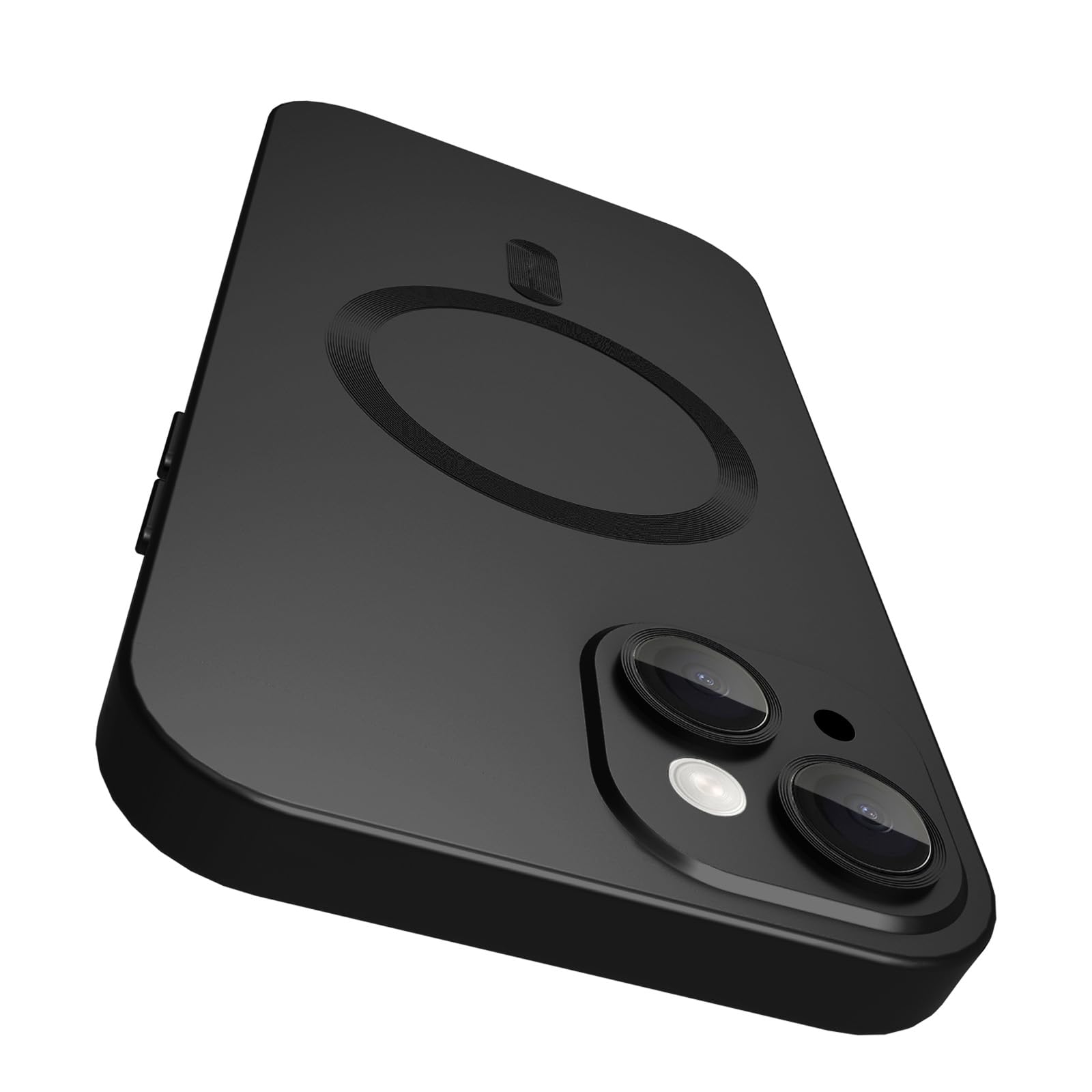 VCGFJD Magnetic for iPhone 15 Plus Case with Camera Lens Protector [Compatible with Magnetic], Matte Metallic Lustre Slim Soft TPU Bumper Shockproof Phone Case for iPhone 15 Plus 6.7" - Black