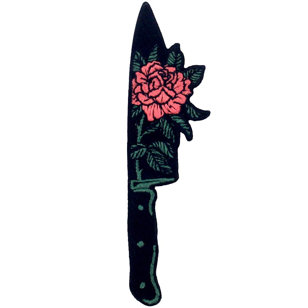 ZEGIN Flower from Dagger Patch Embroidered Applique Badge Iron On Sew On Emblem