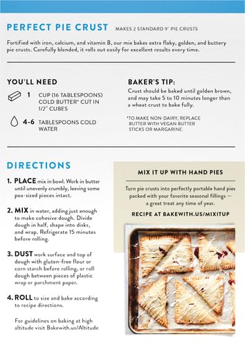 KING ARTHUR FLOUR GLUTEN FREE PIE CRUST MIX, PACKAGING MAY VARY, 14 OZ
