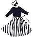 Hotone Headband+belt+solid Top+striped Skirts 4pcs Set Kids Girls Outfits Dress (3T)