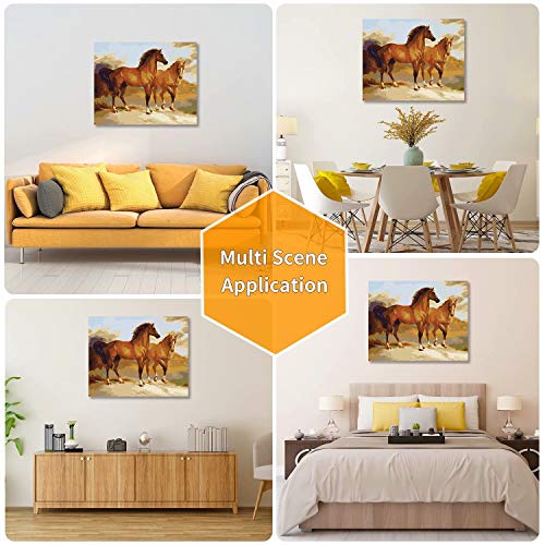 Toudorp DIY Malen nach Zahlen Kit, Bunte Tiere Malen nach Zahlen auf Leinwand DIY Acryl Gemälde 16x20 Zoll - Pferde… – Bild 8