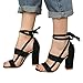 XMWEALTHY Women's Suede Open Toe Pumps Chunky Block Heeled Sandals Ankle Strap High Heels