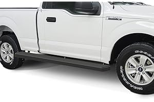 APS Running Boards 6-inch Black Compatible with Ford F150 2015-2025 Regular Cab & F-250 F-350 Super Duty 2017-2025 Stainless Steel (Nerf Bars Side Steps Side Bars)