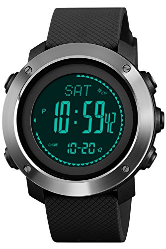Mens Altimeter Barometer Compass Digital Watch Military Sports Electronic Multifunction Watch Pedometer