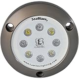Lumitec Lighting 101058 SeaBlaze3 LED Underwater Boat Light, Surface Mount, Non-Dimmable, Light White/Blue
