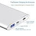 Portable Charger MOPO 10000mAh Li-Polymer Power Bank with Type-C/USB-A to Micro, Quick Charge 3.0 Output Slim&Light High-Speed External Battery for iPhone, iPad, Samsung, Android Phones, etc. (Silver)