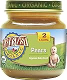 Earth's Best Organic Stage 2 Baby Food, Pears, 4 oz. Jar (Pack of 12)