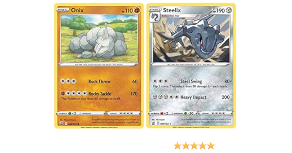 Amazon Com Pokemon Evolution Set Steelix Onix Battle Styles 099 163 Sword Shield Rare 2 Card Lot Everything Else