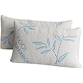 2 Pack King Size Pillows for Sleeping, Cooling Shredded Memory Foam Adjustable Bed Pillow with, Removable/Washable Cover (King 2 Pack)