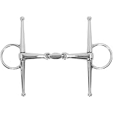 Fdit Horse Mouth Bit Stainless Steel Full Cheek Snaffle for Outdoor, 135mm | premium stainless steel, 135mm mouth fit, easier control training, simple install use design, safe harmless to horse