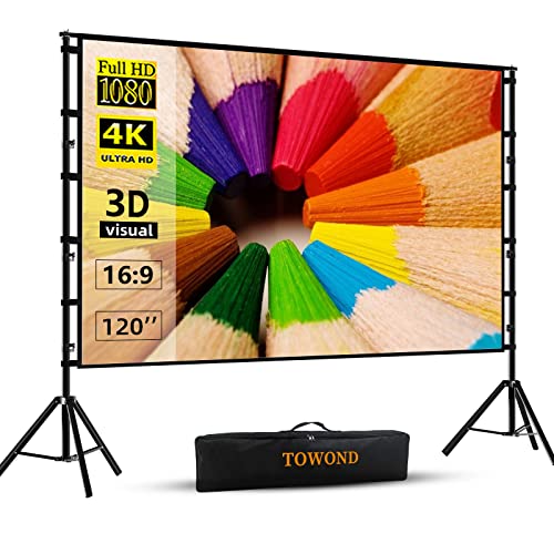 Projector Screen and Stand,Towond 120 inch Outdoor Projection Screen