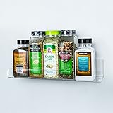 HUJI Clear Invisible Contemporary Floating Acrylic Shelves Display Bookshelf Modern Rack Collectibles Books Photos Art Work Toys Home Office Storage Decor Kids Room Kitchen Spice Rack (1, 16 Inch)