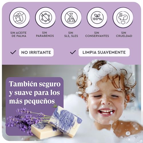 lubiu Lavender Soap - 2x100g - Hand, Body and Face Soap - Artisanal Soaps - Natural Lavender Soap