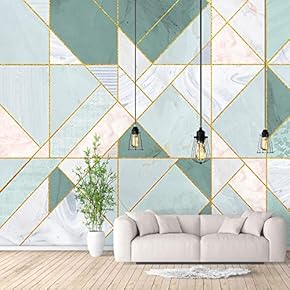 Charming Visual Premium Product Wall Murals for Bedroom Abstract Geometric Theme Removable Wallpaper Peel and Stick Wall Stickers