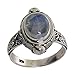 NOVICA Artisan Handmade Rainbow Moonstone Cocktail Ring .925 Sterling Silver Indonesia Clear 'Magic Portal'