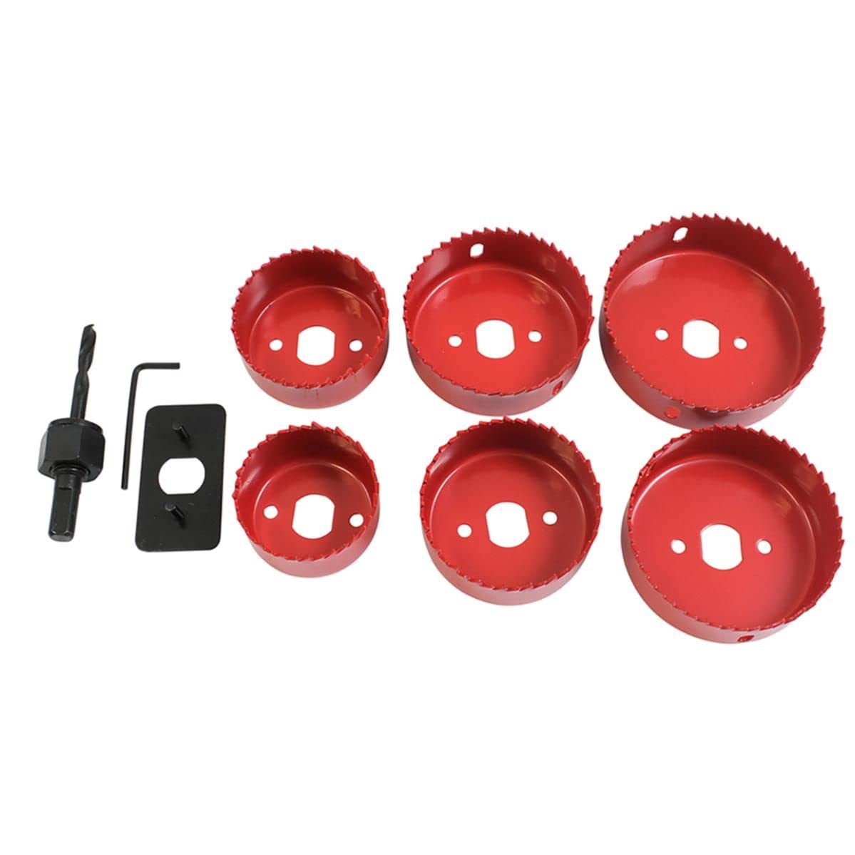 Dekton 9 Piece Downlight Installation Kit-Includes 6 Holesaws Suitable For Cutting Through Wood And Thin Metal| Sizes: 88mm, 75mm, 72mm, 65mm, 60mm And 51mm| Includes Drive Plate, Arbor And Allen Key