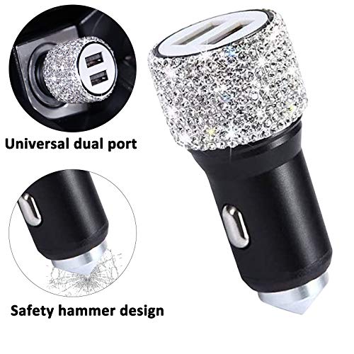 YIDEXIN 15 Pack Bling Car Accessories Set for Women Bling Car Phone Holder Mount, Bling Car Headrest Collars Rings… - Image 3