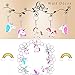 32 Pack Rainbow Unicorn Keychains Set for Girl & Boy - Key Ring Clip for Backpack Decor, Goody Bag Stuffed Toys for Students Christmas, Unicorn Party Supplies, Extra Mini Golden Gift Bag (8 Designs)